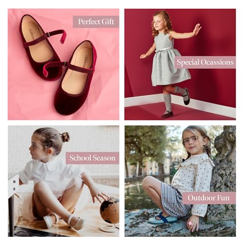 Mary Jane Shoes for Girls – Classic & Comfortable Dress Shoes for Toddlers & Kids – Perfect Flats for School, Play, and Special Occasions (Suede)2