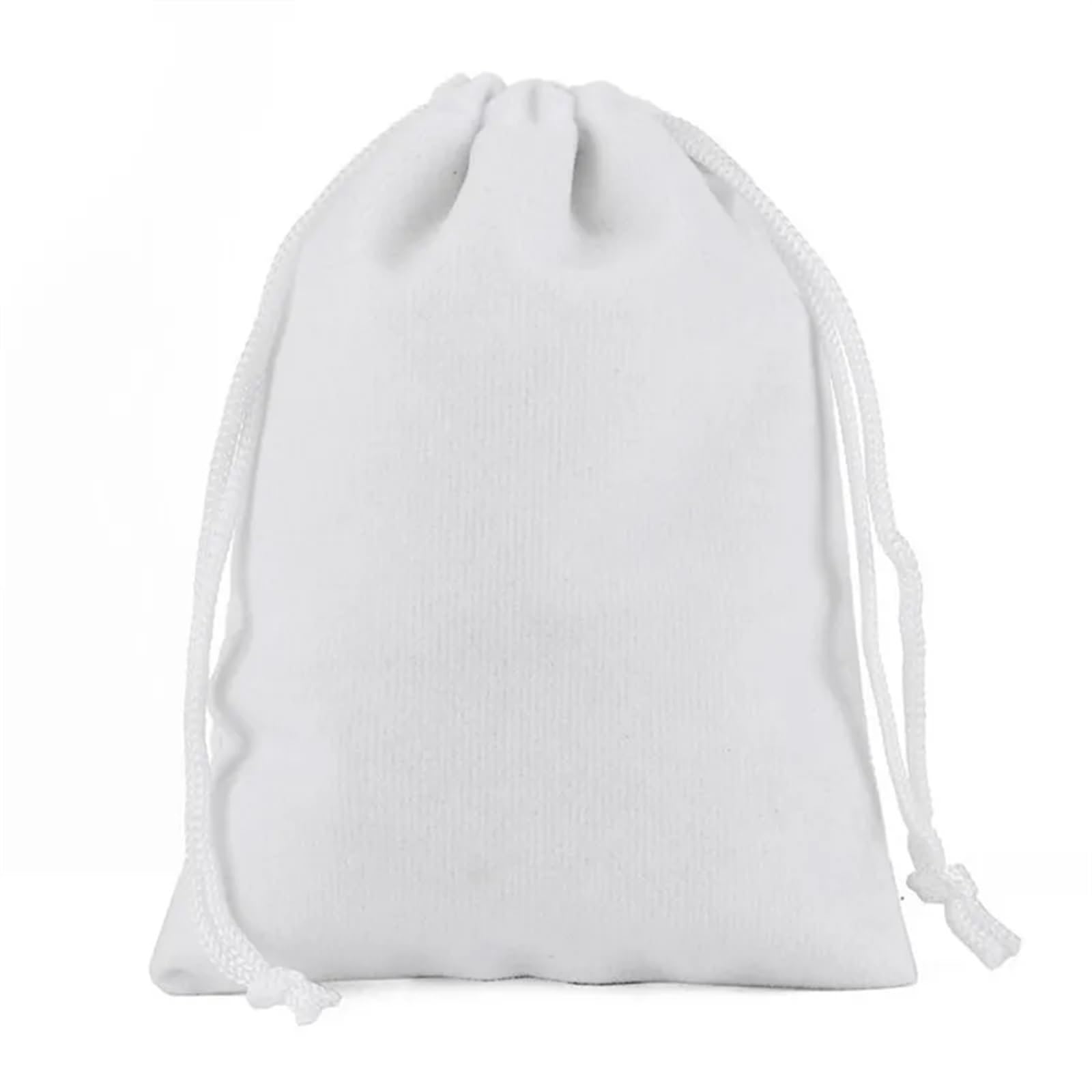 Pequeñas Bolsas de Regalo 50 Uds 5x7 7x9 9x12 13x18 15x20 17x23cm bolsa de terciopelo joyería cordón negro bolsas de franela bolsas de regalo de Perfume decorar(White,15X20CM)