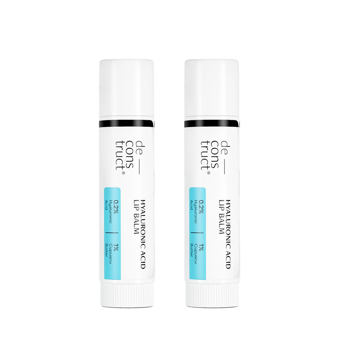 Deconstruct Hyaluronic Acid Lip Balm|Contains 0.2% Hyaluronic Acid + 1% Cupuacu Butter|For Dry Lips|Protects, Moisturises & Nourishes Dry Chapped Lips|For Women And Men|4Gm Each|Pack Of 2, Blue