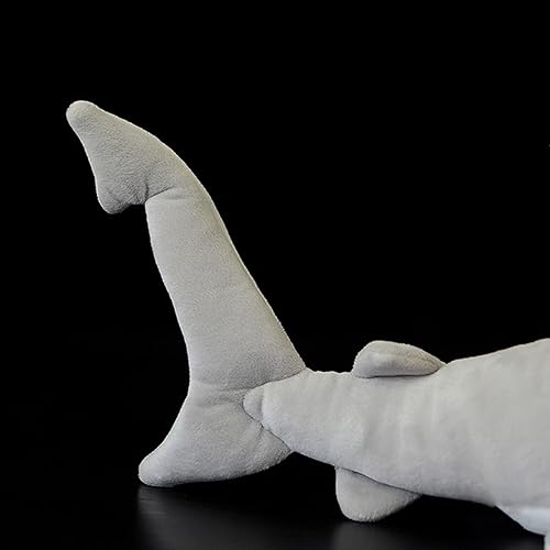 Miniatura 6 de Hammerhead - Animal de peluche de tiburón marino, 15.7 pulgadas, color gris oscuro, simulación de tiburón martillo, juguete de peluche de animal de