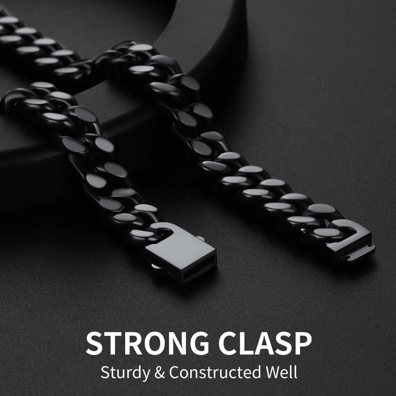 Miniatura 3 de ChainsHouse Cadena de eslabones cubanos de acero inoxidable para hombre, collar de cadenas cubanas de Miami de oro de 18 quilates, 570.354in0.472in