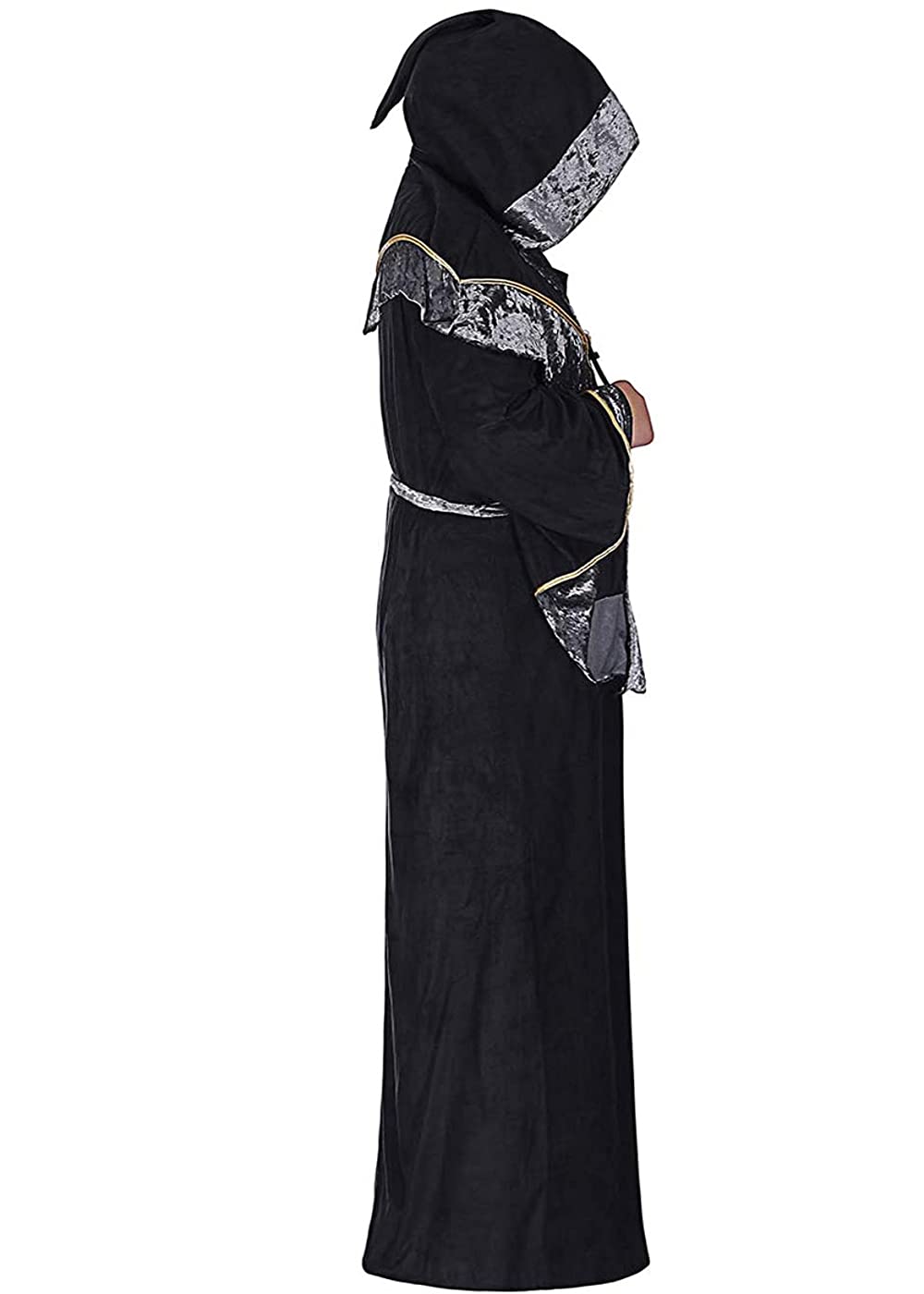 Sangdut Mystic Sorcerer Robe Halloween Cosplay Costumes for Men Adult Medieval Retro Uniform Vintage Renaissance Clothes with Hooded Cape - Image 4