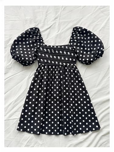 Image of Floerns Women's Floral Dress Puff Sleeve Dress Square Neck Summer Vacation Picnic Mini Dresses