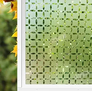 HOME13 Window Privacy Film Stained Glass Frosted Window Film Self Adhesive Decorative Sun Blocking Frosted Window Film for Office & Home (24x84 Inch, Oval Leaf Frosted)