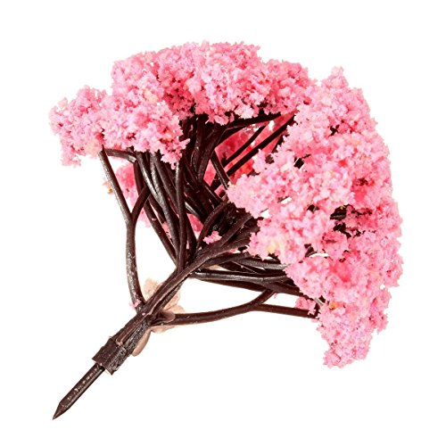 WOVELOT 5 Stuecke Rosa Blume Baum Miniatur Fee Garten Puppenhaus Layout Modell Dekor Ornament 8 cm