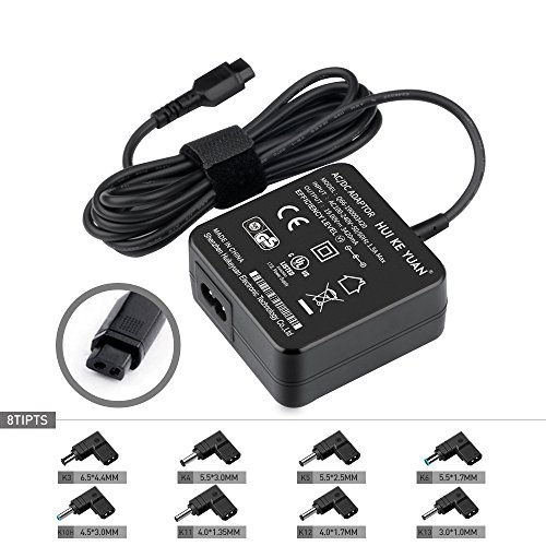 HKY - Cargador universal para Medion Akoya E1226 E1229 E1318T E4213 E6239 E6240T E6412 E6429 P6647,Hp Stream 11 13 14 Series; HP Elitebook Folio 1040 G1,JBL Asus Acer LG Toshiba Lenovo
