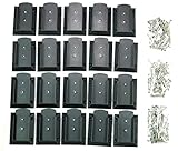 KASTFORCE 20pcs Deck Railing Brackets Connectors for 2x4 (1.5x3.5) Railing Wood Post with 120pcs Stainless Black Coating Screws KF4011