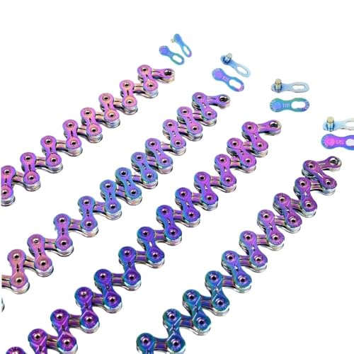 ]ԃ`F[ 9/10/11/12 Xs[h 116/126L C{[V[Y `F[ [hoCN MTB ~bVONΉ SRAM Shimano Ή(SX9 Rainbow)