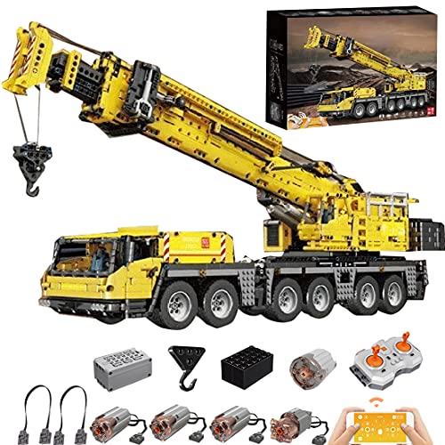 MingCheng Technology Crane Truck Construction Set 17013-H, 4460 Pieces 6CH APP Remote Control Crane Truck Building Blocks, Compatible with Lego