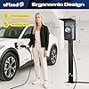 Ufixed Outdoor EV Charger Pedestal with Roof for Tesla Charger, Home EV Charger Stand Post Pole Outdoor | Heavy Duty, Easy to Install, Durable #4