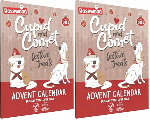 Rosewood Adventskalender für Hunde mit Carob Leckerlis – Kakao und glutenfreie Hundesnacks...