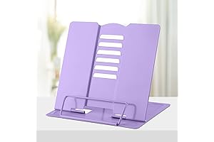 Book Stand Metal Desk Book Holder, Book Holders for Reading Hands Free,...