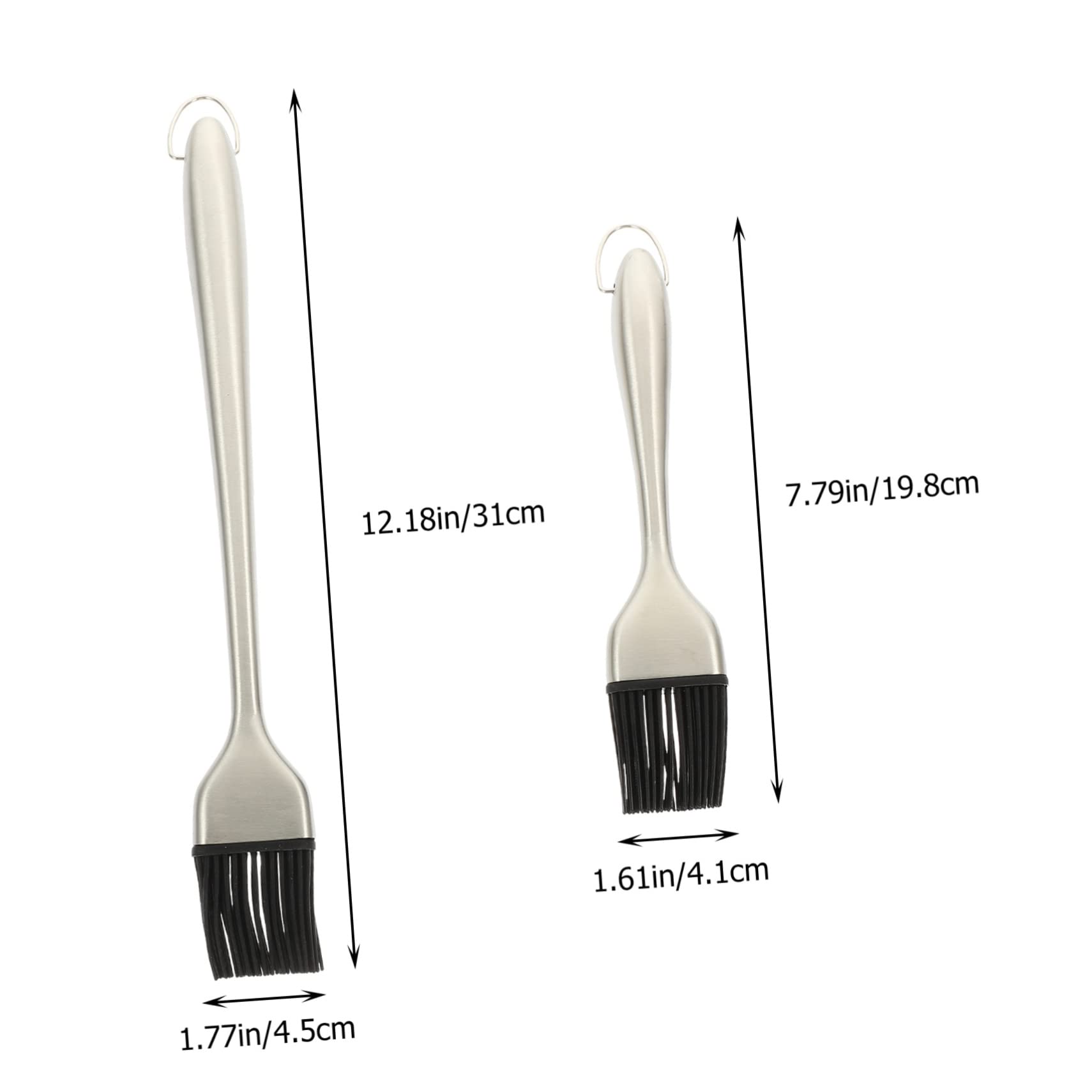 Cabilock 2Pcs Basting Brush Oil Brush Tool for Grilling Baking Basting for Meats Pastries Cakes Compact Design with Hanging