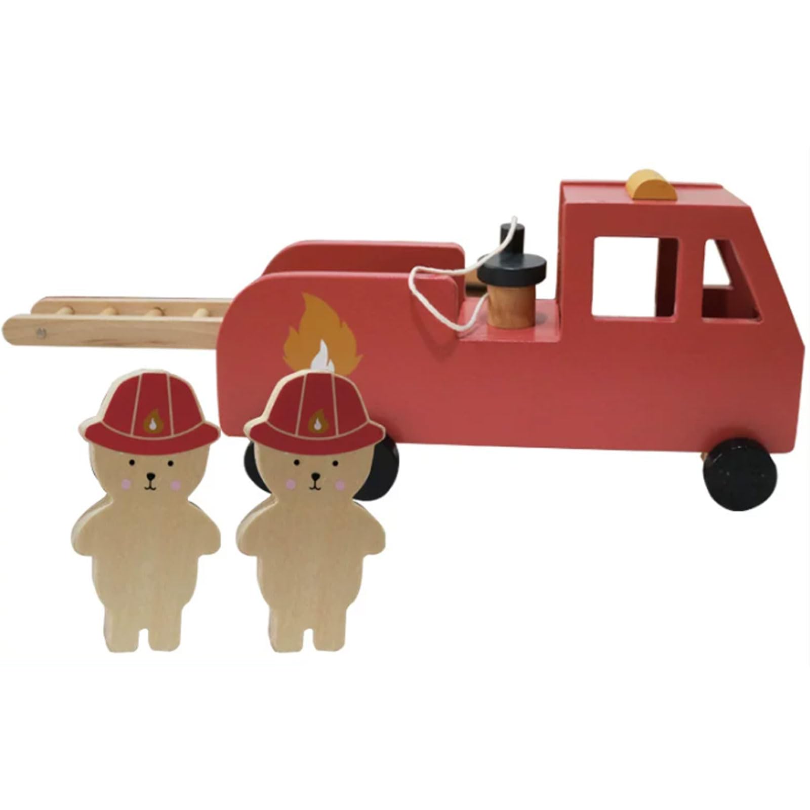 Material Didáctico Montessori de Vida Diaria Camión de Bomberos de Madera Entrenamiento de Inteligencia Infantil Juguetes de Educación Temprana para Jardín de Infantes