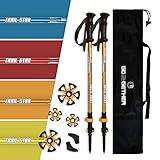 G2 Hiker Trekking Hiking Poles Telescopic / Aluminum Alloy / Comfort BMM Handle / Auto-Adjustable Strap / Quick Flip Lock / Snow Baskets Attached (Pack of 2 Poles), Orange
