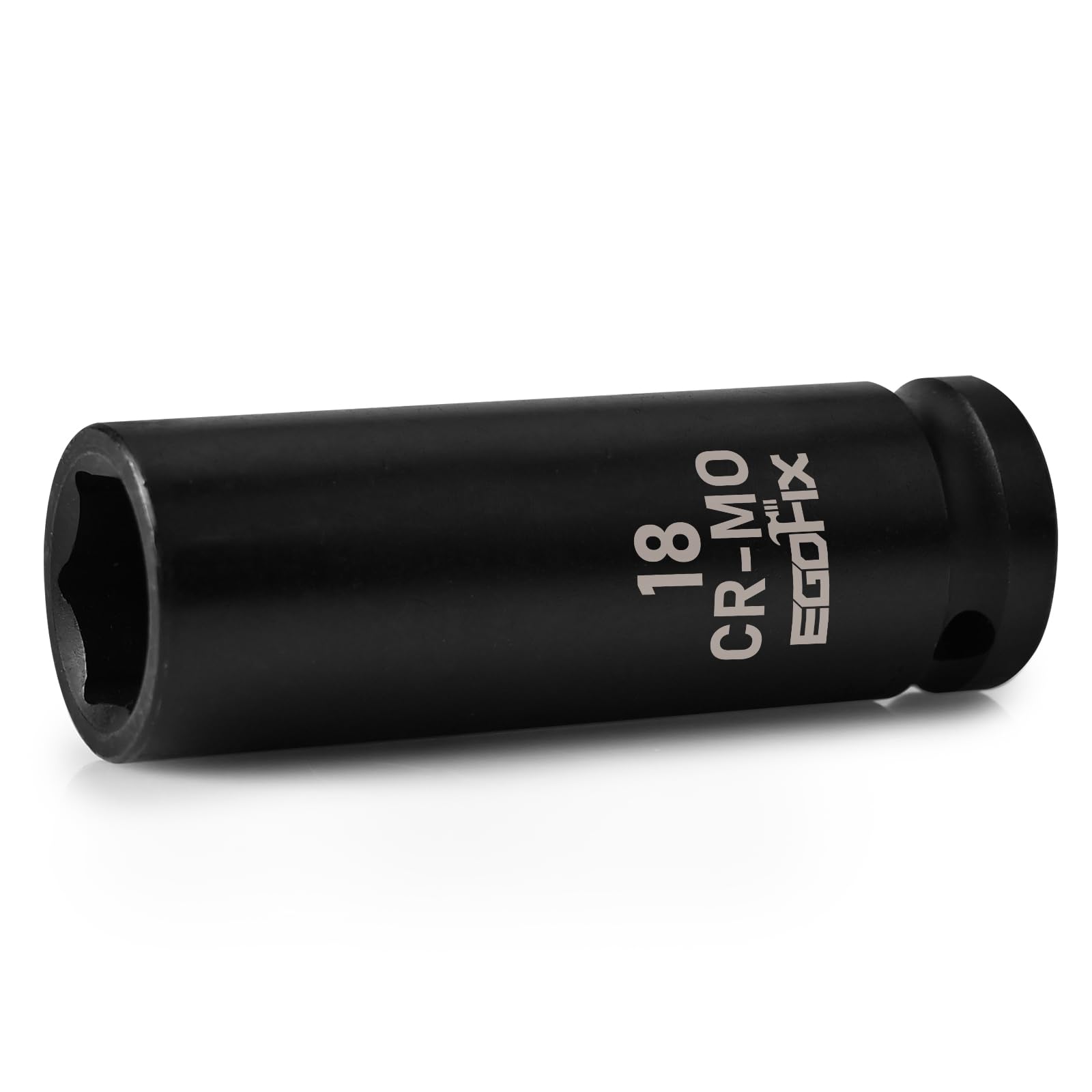 1/2" Drive Deep Impact Socket, 18mm Socket, CR-MO, Metric, 6 Point