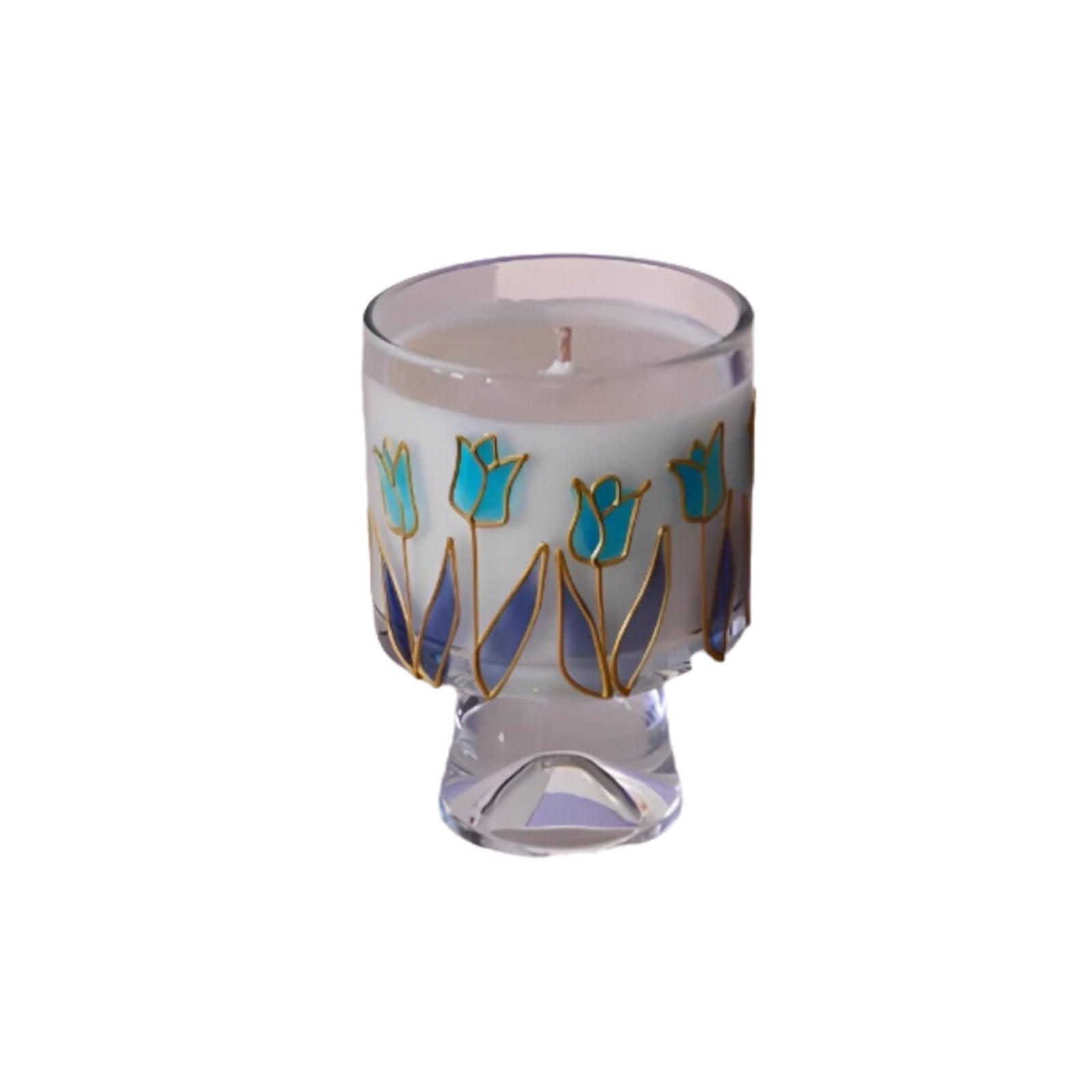 Scented Candle, Glass Soy Wax Candles Essential Oil Reusable Aromatherapy Burn Multi Bedroom Office Party(Blu)