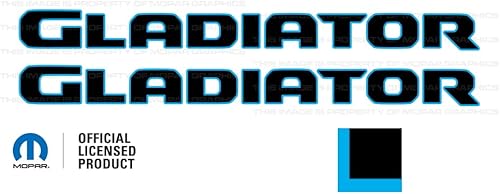 Decal Mods Calcomanía gráfica de vinilo para capó de gladiador para Jeep WranglerGladiator JLJT (2019-2024), color negro con contorno azul claro