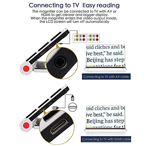 Ajuda De Leitura De Lupa Digital 7in Para Baixa Visão, 2x-32x. Amplificação Infinita, 19 Modos De Co