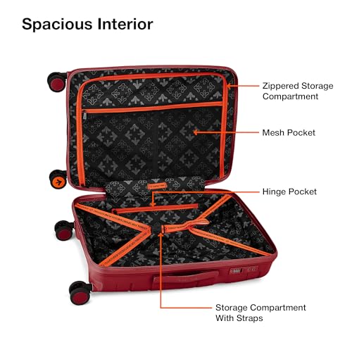 Image of Nasher Miles Paris Hard-Sided Polypropylene Luggage Set of 2 | 65cm & 75cm | 8 Wheels Medium & Large Trolley Bag for Travel | Suitcase (Maroon)