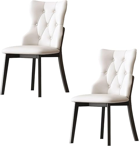 Miniatura 19 de JKGHK - Sillas de comedor, sillas de cocina tapizadas, silla de sala con respaldo y patas de madera, silla de sala de estar sin brazos para el Negro