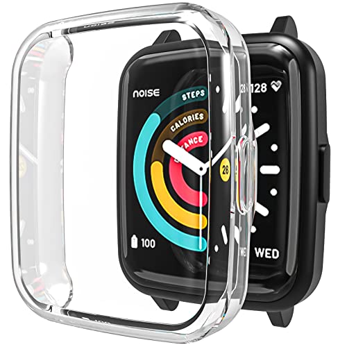 Image of Sounce Protective Case Cover Compatible Noise ColorFit Pulse Overall Protective Case TPU HD Clear Ultra-Thin Cover with Unbreakable Screen Guard - Transparent