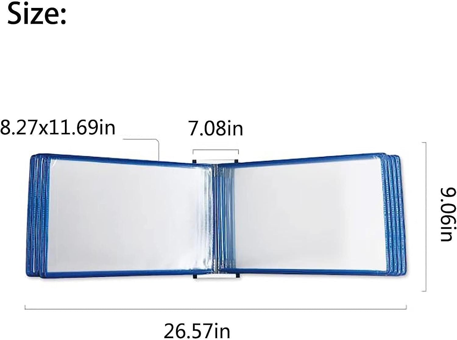 Harmonijny menedżer plików, folder A4 Organizer na dokumenty z 10 kieszeniami, wieszaki ścienne A4 Składany folder z podstawą magnetyczną: czerwony, rozmiar: szer. 26,57 x wys. 9,06 cala lub: Rood, ro