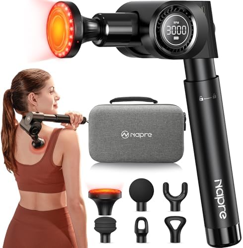 NAPRE Massage Gun with Heat,Deep Tissue Handheld Percussion Back ...