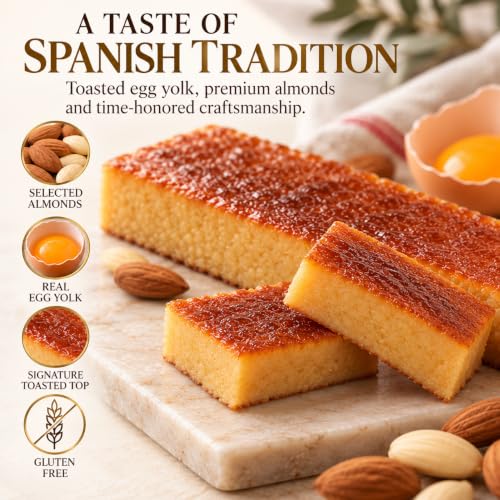 El Almendro Toasted Egg Yolk custard Nougat (Turrón de Yema Tostada), Authentic Spanish Gourmet Candy, Soft Almond Sweet Treat, Gluten-Free - 7.05 oz (200g) - image 3