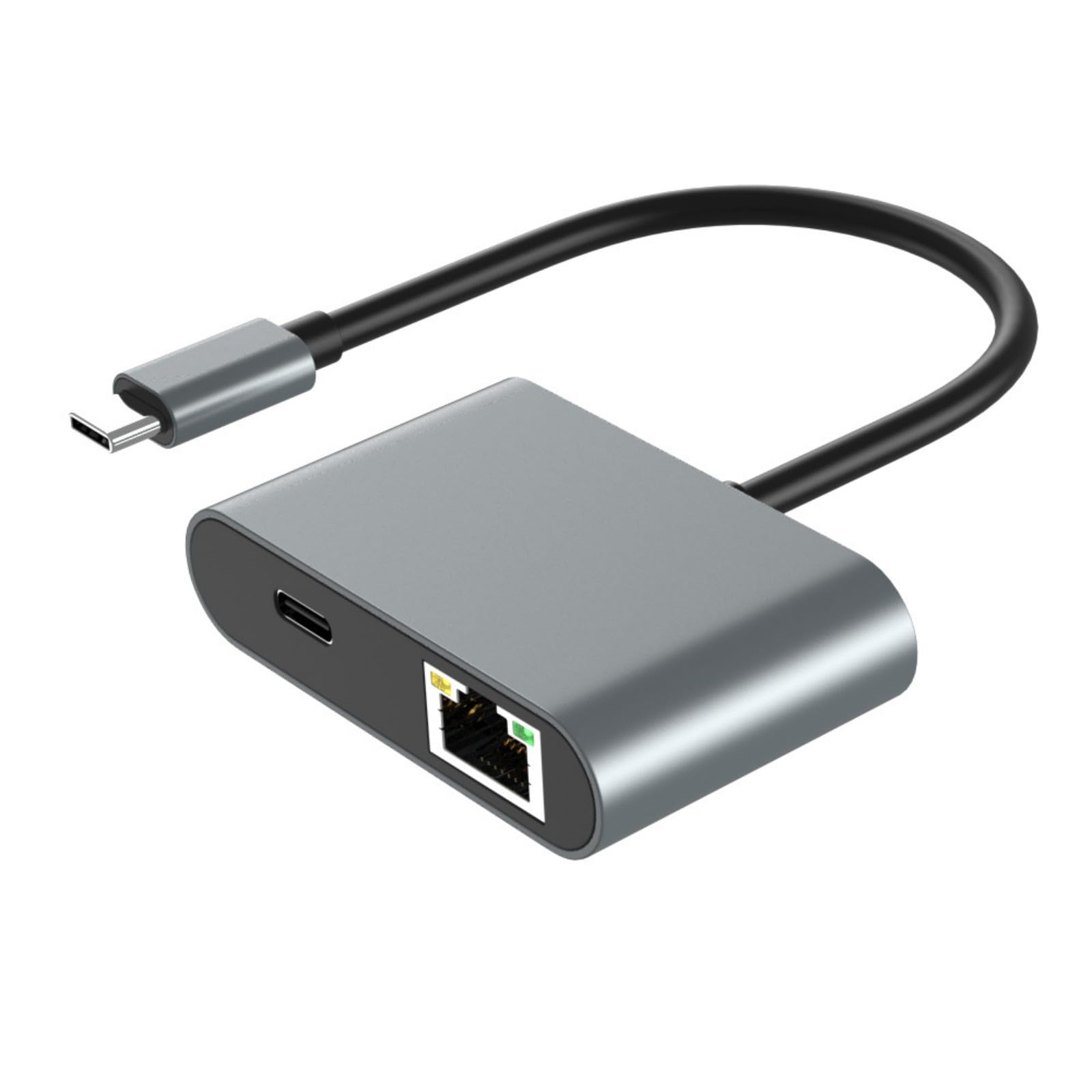 High Performances Type C to Ethernet Adapter with 2 USB3.0 Port for Reliability Internet Access and Quick Data Syncing