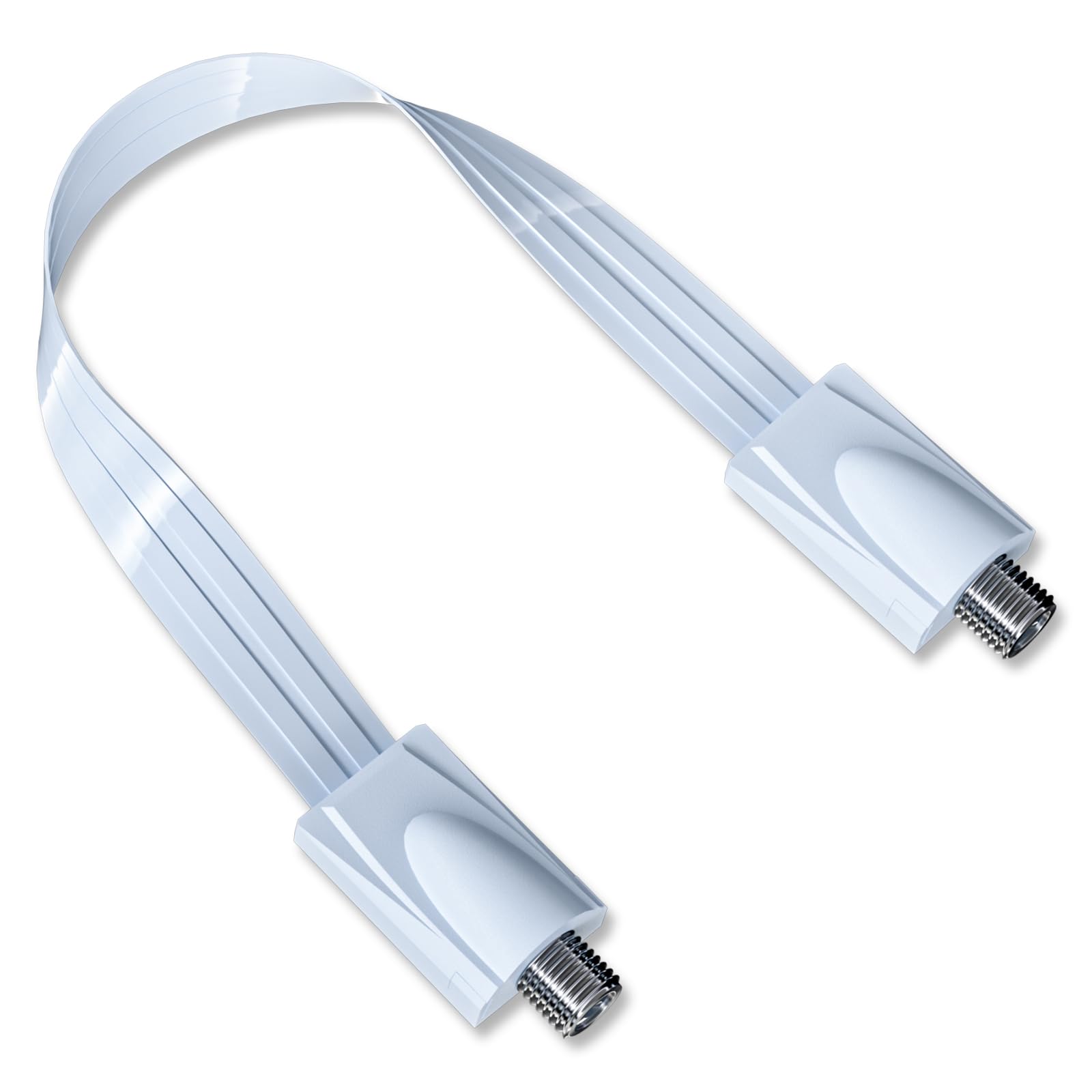 Goupchn Ultra Flat Ghost Wire Flat RG6 Coax Jumper Cable Extreme Slim F Female to Female White for Window, Door 0.85ft