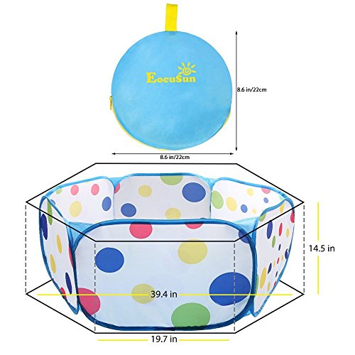 Eocusun Spielzelt, Bällebad Ball Pool Pop up Zelt Kinder Spielzelt, Laufstall Faltbare Ball Pit Bällepool für 1-3 Jährige Baby Kinder im Indoor Outdoor（Nicht Enthalten Bälle）