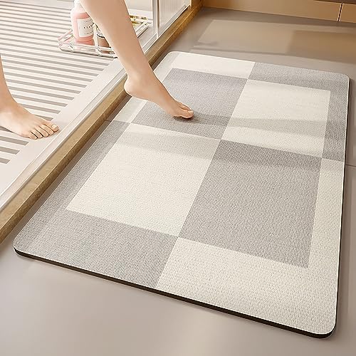 Amazon.co.jp KEISHIN Soft Diatomaceous Earth Bath Mat, Bathroom Foot Wipe, 23.6 x 15.7 inches