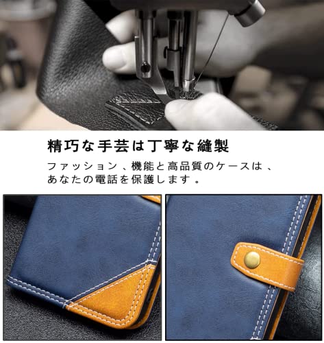 iPhone 15 ケース手帳型 iPhone15ケース手帳型 iPhone 15スマホケース iphone 15手帳型 MUOUID アイフォン15 ケース手帳型 ストラップ付 カード入れ収納 スタンド機能 マグネット式 財布型iphone15手帳型 カバー (iPhone 15, ブルー)