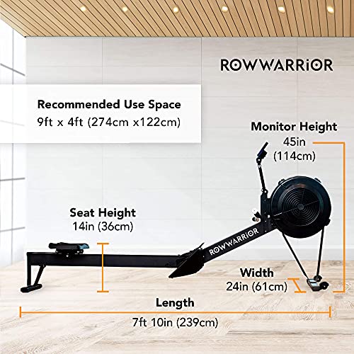 AirRow Fitness Rowing Machine – Rower Exercise Equipment for Gym and Home Use – Fitness and Cardio Trainer for Total Body Workout – Real Time Data Display – Stamina and Endurance Workout