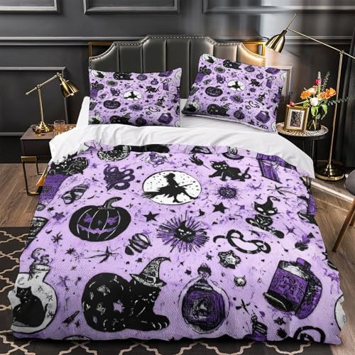 Parure de lit Halloween microfibre résistante avec fermeture éclair ultra douce - 2