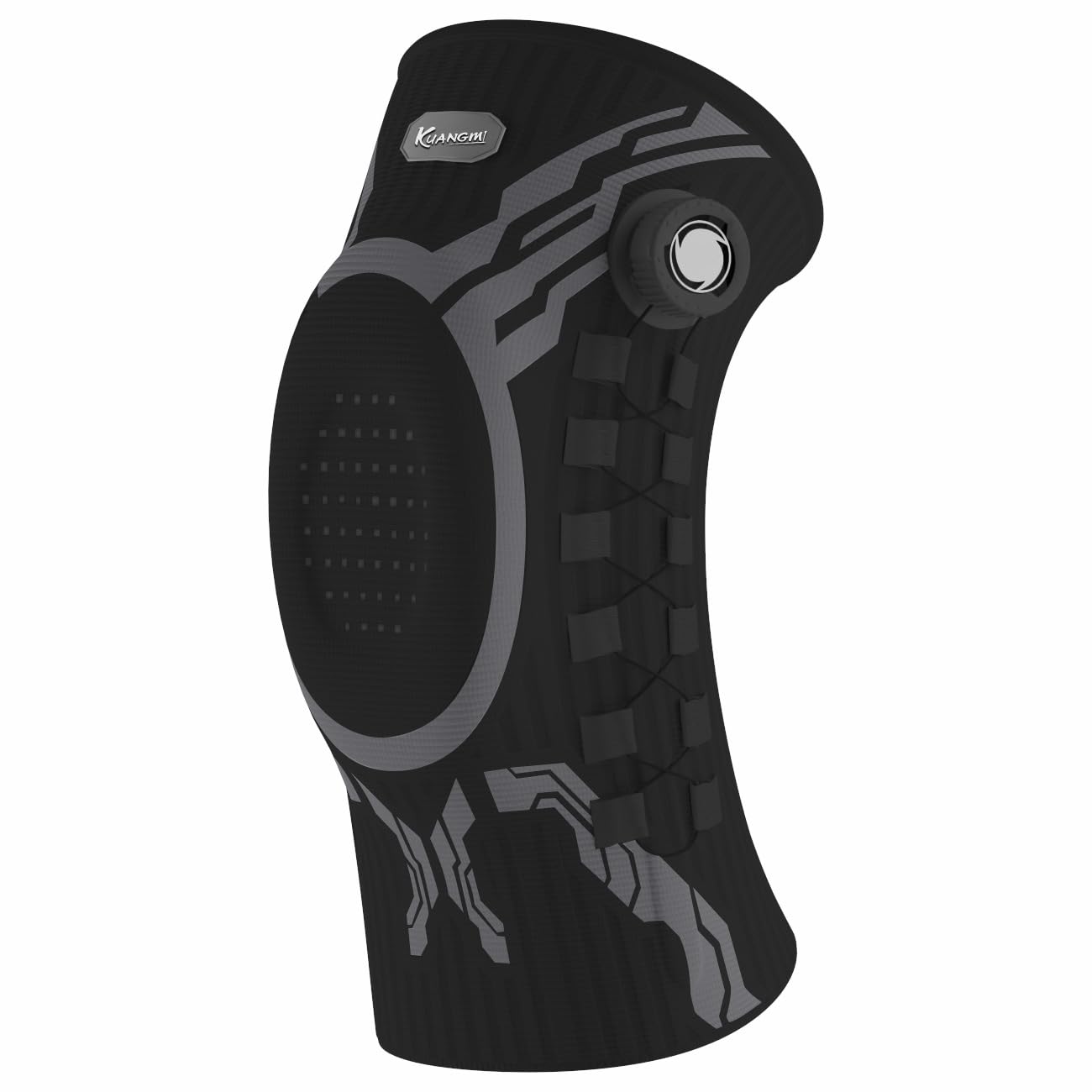Kuangmi Kniebandage mit Drehknopf (verstellbar) - Für Schmerzlinderung, Sport, Gelenkrehabilitation und den Alltag, B-L-XL