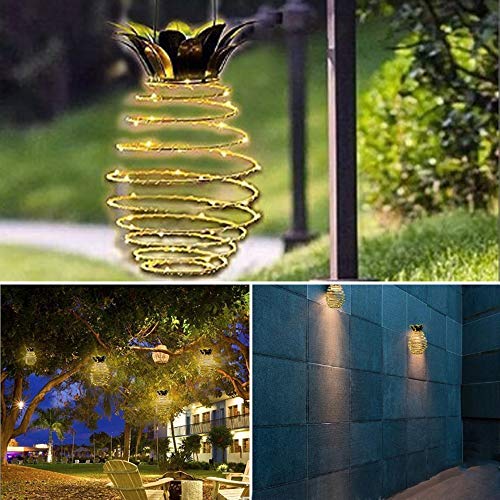 Sanmult Solar Coil Light, Led Pineapple Light String, Hanging Solar Lantern Waterproof Outdoor Decorative Garden Spring Light thumb #4