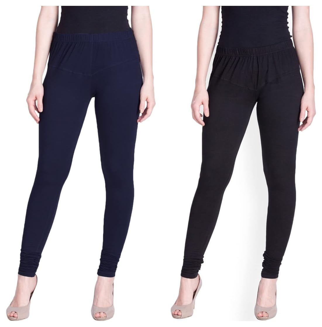 lyra Women Solid Premium Cotton Plus Fit Churidar Leggings | Mid-Waist | Fashionwear Navy Blue Women Solid Premium Cotton Plus Fit Churidar Leggings | Mid-Waist | Fashionwear Black-picture-22