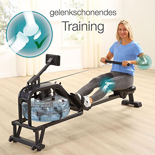 maxVitalis Wasser-Rudergerät: Ruderzugmaschine mit Wasserwiderstand, Rower für zuhause, platzsparend und authentisches… – Bild 4