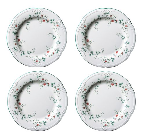 Pfaltzgraff Winterberry 10-1/2” Dinner Plates, Set Of 4 – Holiday Stoneware, Holly Embossed Design - View #4