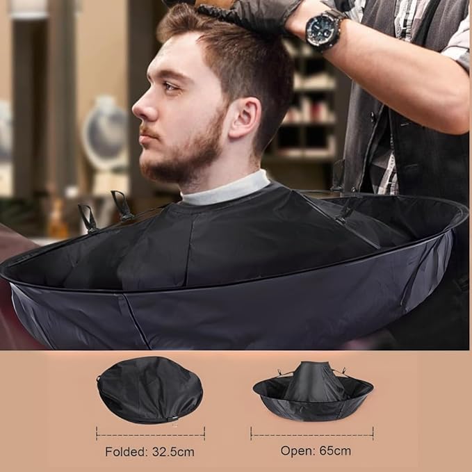 Lilly and Sacha Haircut Cape Umbrella Hair Cloak Foldable Barber Apron Cloak Hairdressing Cape Apron for Adults Kids - Image 2