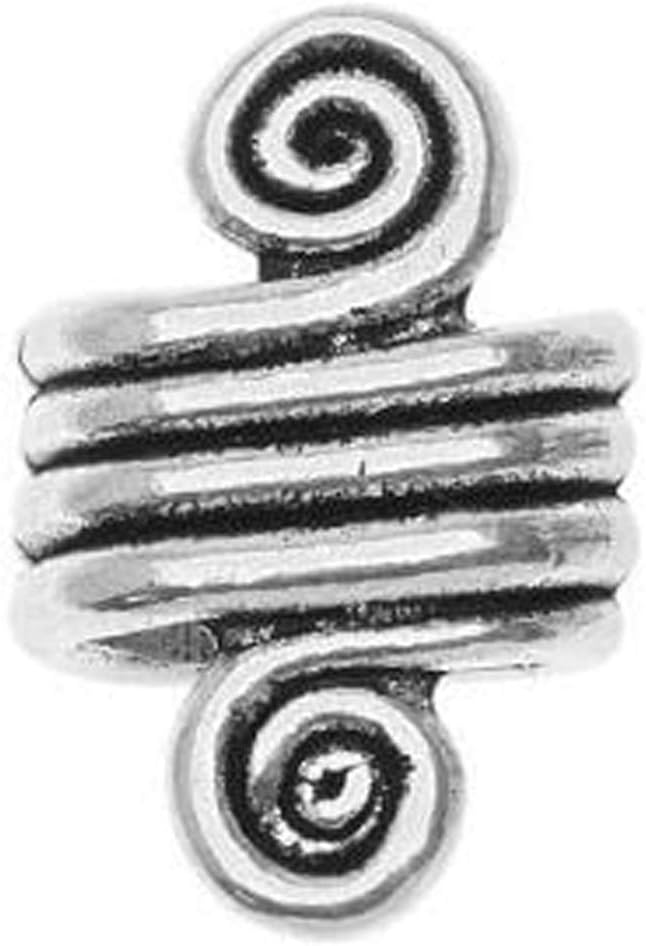 Dreadz Large Silver Spiral Metal Dreadlock Hair Beads (10.5mm Hole) x 1 Bead
