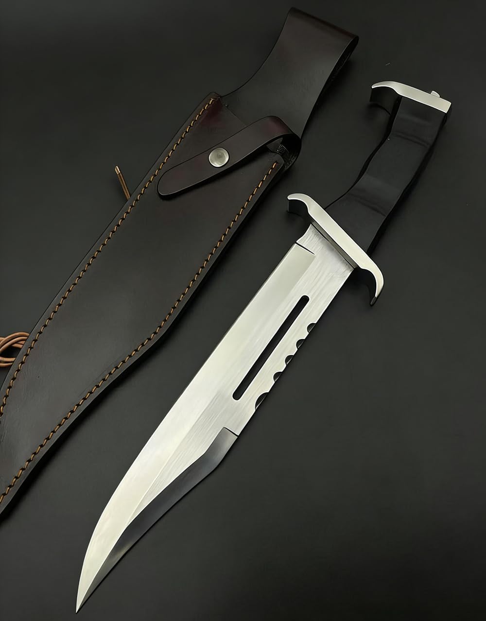 Generico TEERMA KA8 Coltello da caccia, coltello da campeggio - coltello di sopravvivenza a lama fissa forgiata in un pezzo, Per la caccia, la pesca, le avventure di sopravvivenza