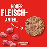 Fleischeslust Hundewurst | Zartes Rind mit Karotte, Hagebutte & Kürbiskernen | Futterbox (6x800g) | Nassfutter | schnittfest | getreidefrei | Alleinfuttermittel für ausgewachsene Hunde