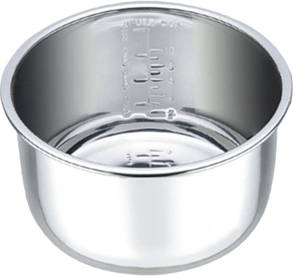 Zerodeko Replacement Inner Pot Stainless Steel Rice Cooker Inner Pot Pressure Cooker Liner Rice Cooker Accessories Cooking Pot Stockpot for Kitchen 4L