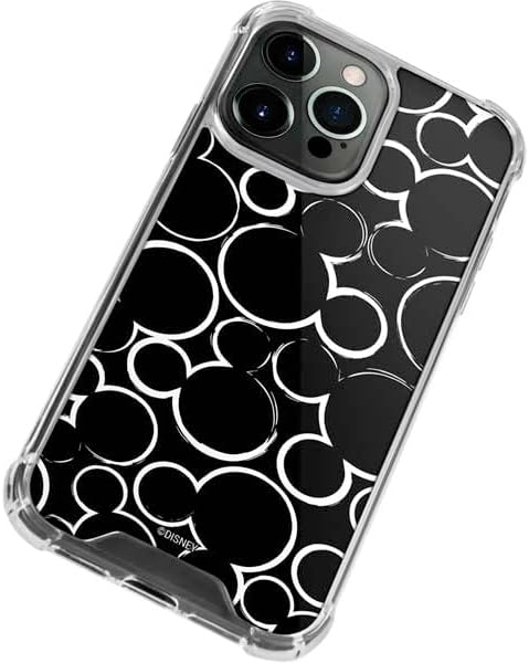 Skinit Clear Phone Case Compatible with iPhone 14 Pro - Officially Licensed Disney Mickey Mouse Logo Pattern Design