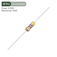 Vista 2 de YOKIVE 50 resistencias de película de carbono, 14 W 470 ohmios, 5% de tolerancias, bueno para proyectos electrónicos de bricolaje