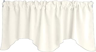 Zen Creative Designs Solid Poplin Scalloped Window Valance Home DÃ©cor Bedroom Nursery Kitchen Window (Ivory)