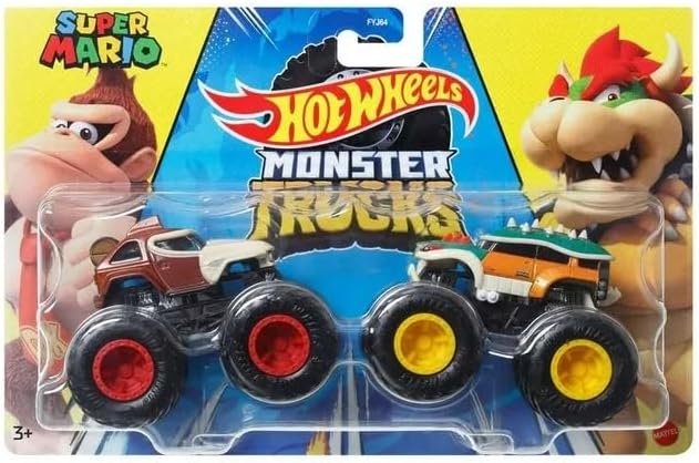 Hot Wheels Monster Trucks Donkey Kong Vs Bowser, Super Mario Demolition Doubles